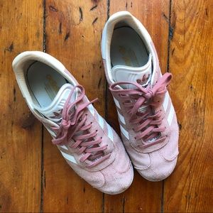 Adidas pink suede gazelles